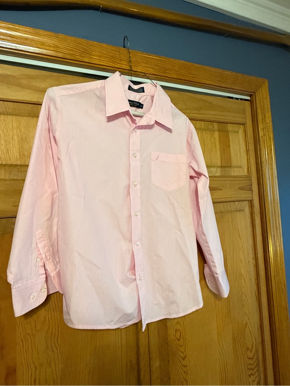 Nautica Light Pink Long-Sleeve Button-Up Dress Shirt